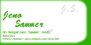 jeno sammer business card